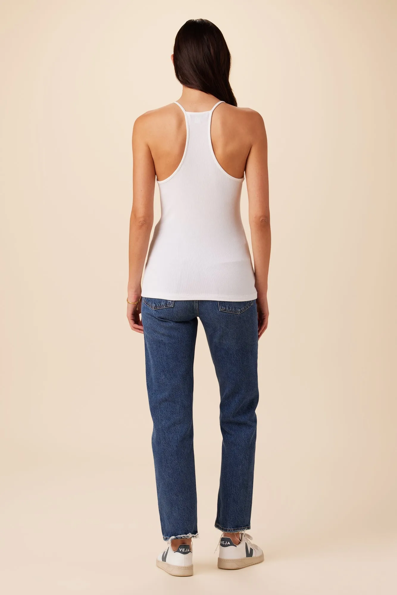 Jada Modal Rib Tank - White - ReAmour sold by Amour Vert product image thumbnail 3