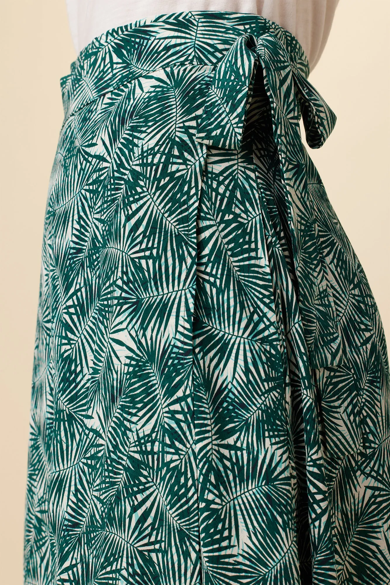 Blaze Washable Silk Wrap Skirt - Green Palm sold by Amour Vert product image thumbnail 4