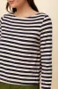 Cecelia Long Sleeve Reverie Knit Tee - Navy and Ivory sold by Amour Vert