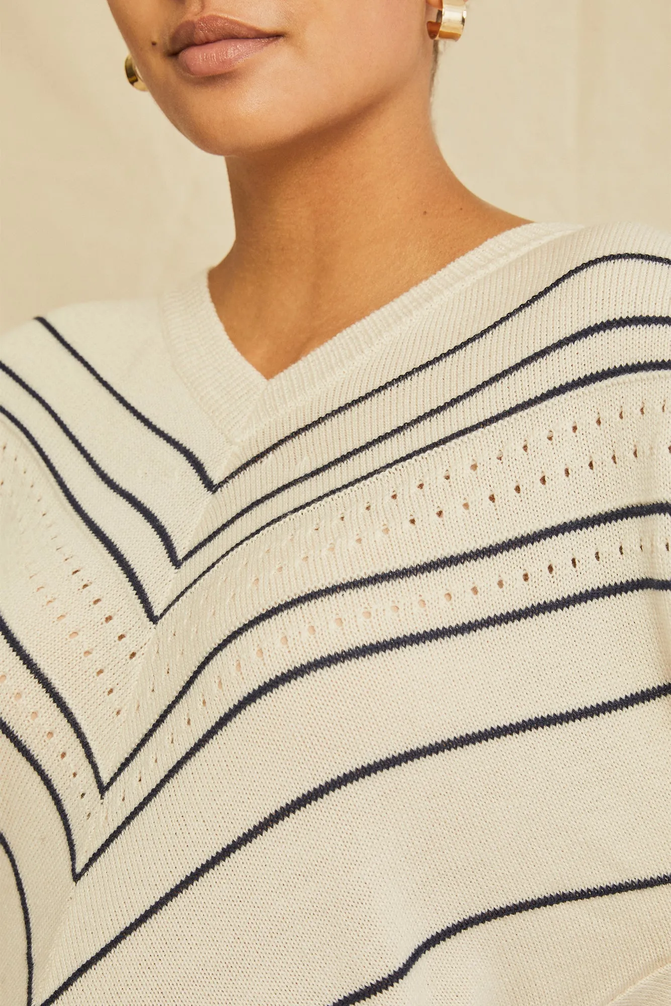 Minerva Wool Sweater - Ivory and Navy sold by Amour Vert product image thumbnail 3