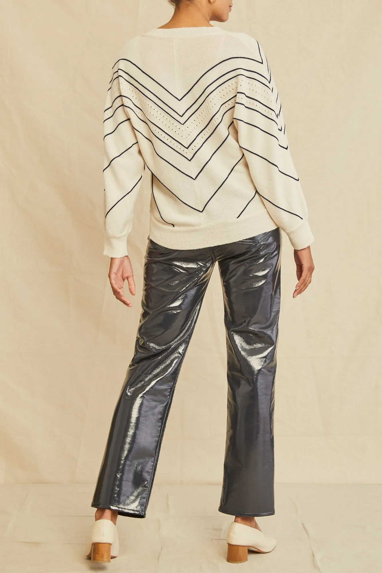 Minerva Wool Sweater - Ivory and Navy sold by Amour Vert product image thumbnail 4