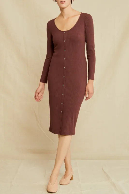 Soraya Paris Rib Dress - Mocha sold by Amour Vert
