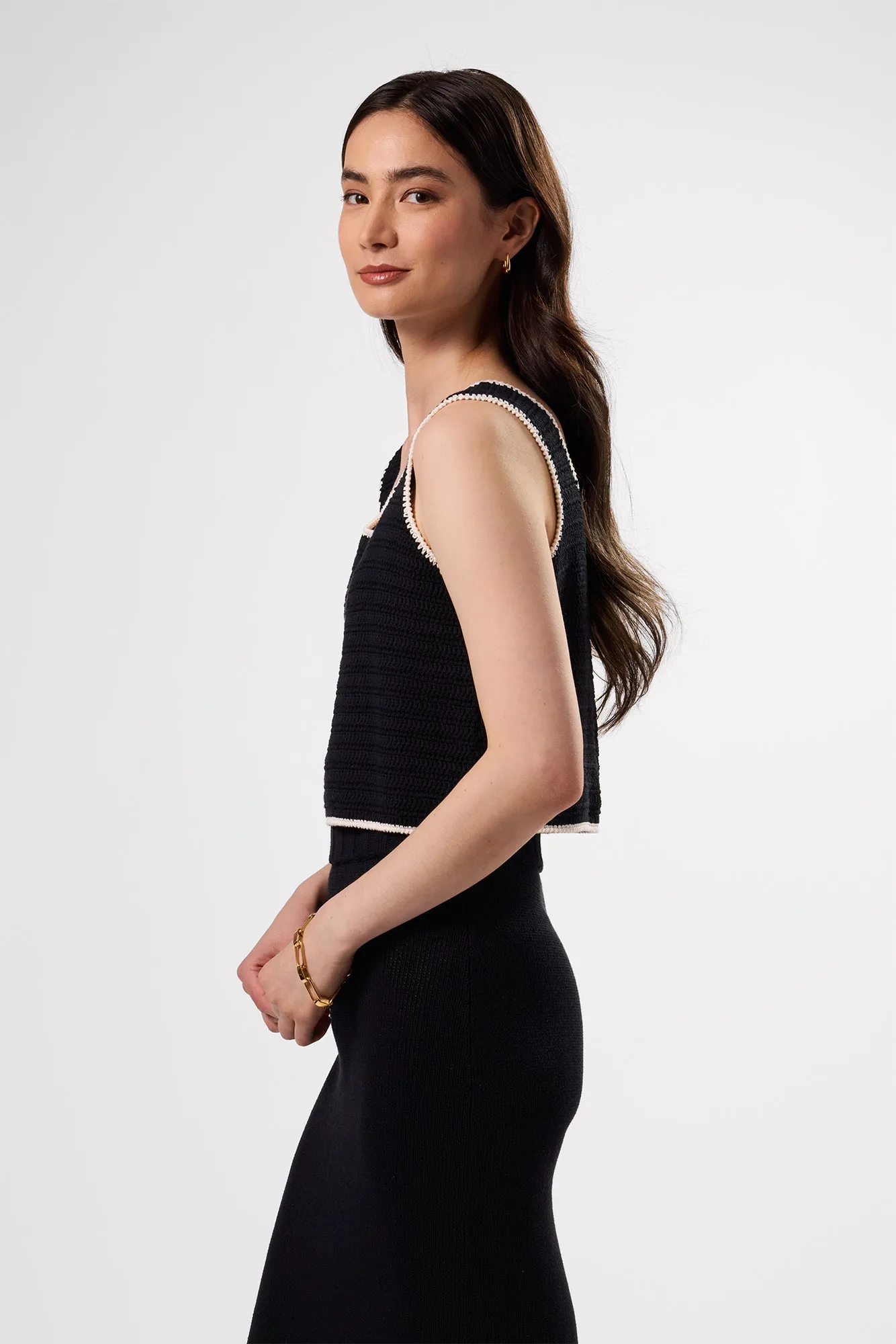 Antibes Crochet Tank - Black Ivory sold by Amour Vert product image thumbnail 3