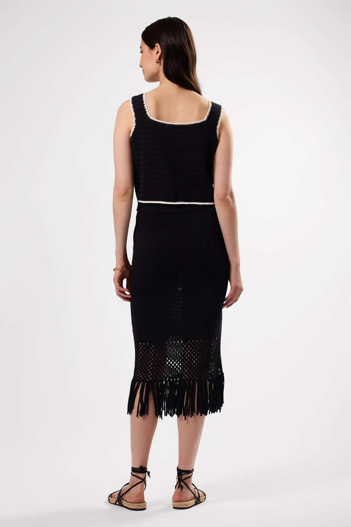 Antibes Crochet Tank - Black Ivory sold by Amour Vert product image thumbnail 4