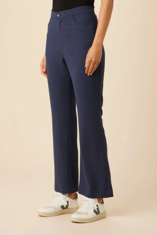 Beatrice High Rise Flare Pant - Navy sold by Amour Vert