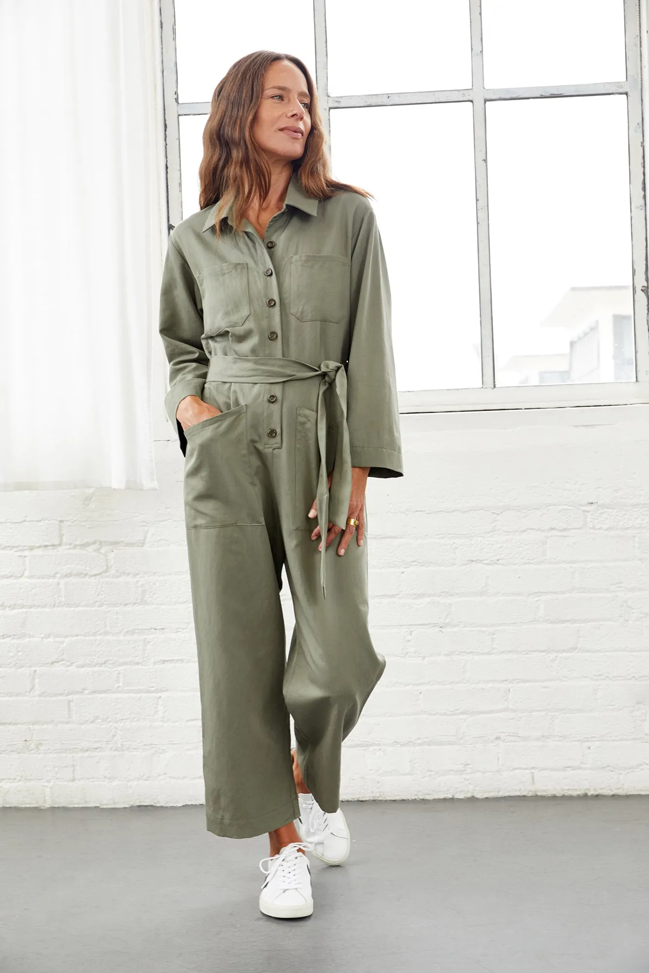 Oceane Femme Fête Jumpsuit - Lichen Green sold by Amour Vert