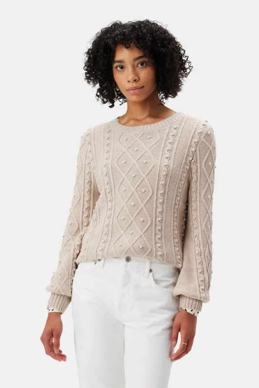Faedra Organic Cotton Sweater - Oat Beige sold by Amour Vert