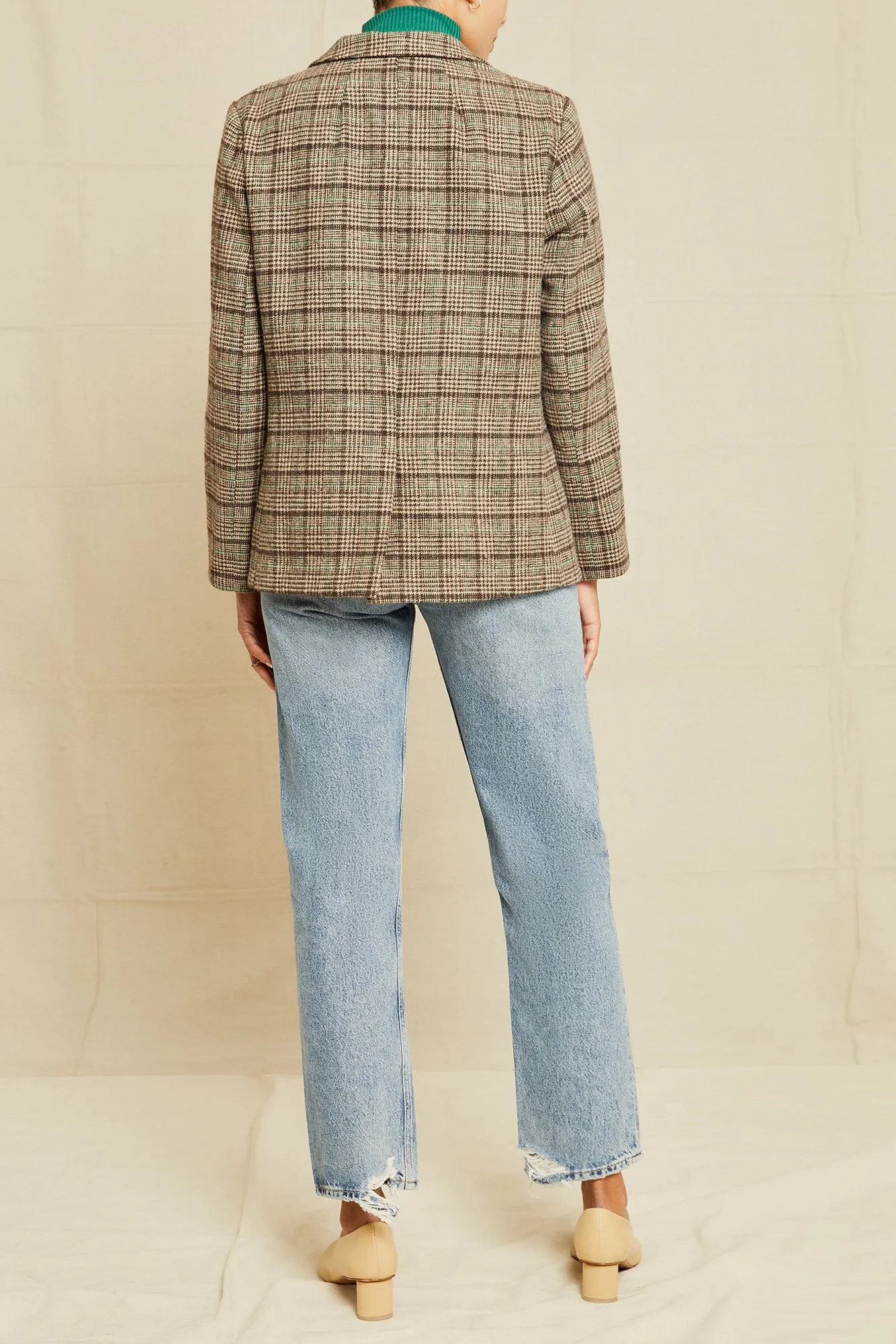 Pippa Wool Blazer - Tan and Green Plaid sold by Amour Vert product image thumbnail 4