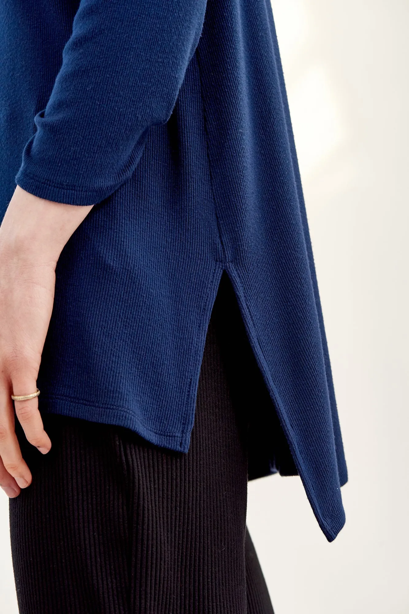 Celine 3/4 Sleeve Dream Rib Tee - Ocean sold by Amour Vert product image thumbnail 5