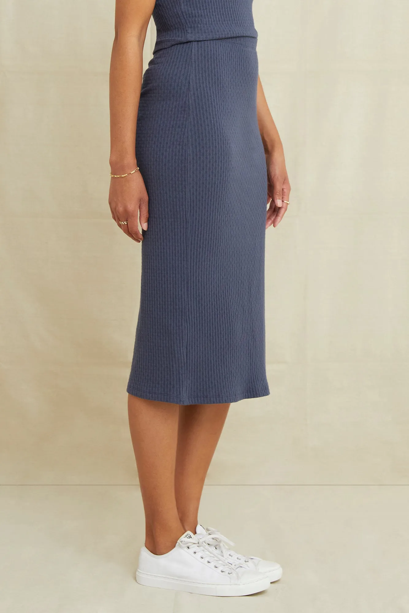 Sloane Pointelle Rib Skirt - Pacific Blue sold by Amour Vert product image thumbnail 2