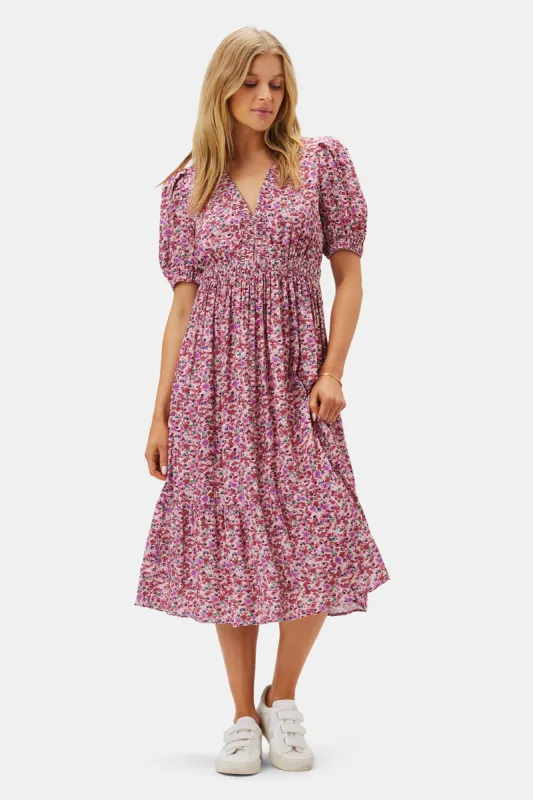 Danielle Viscose Crepe Dress - Alessia Mulberry made by Amour Vert