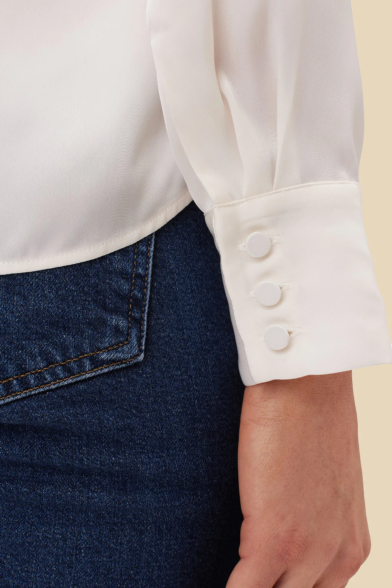 Kali Button Front Blouse - Ivory sold by Amour Vert product image thumbnail 5