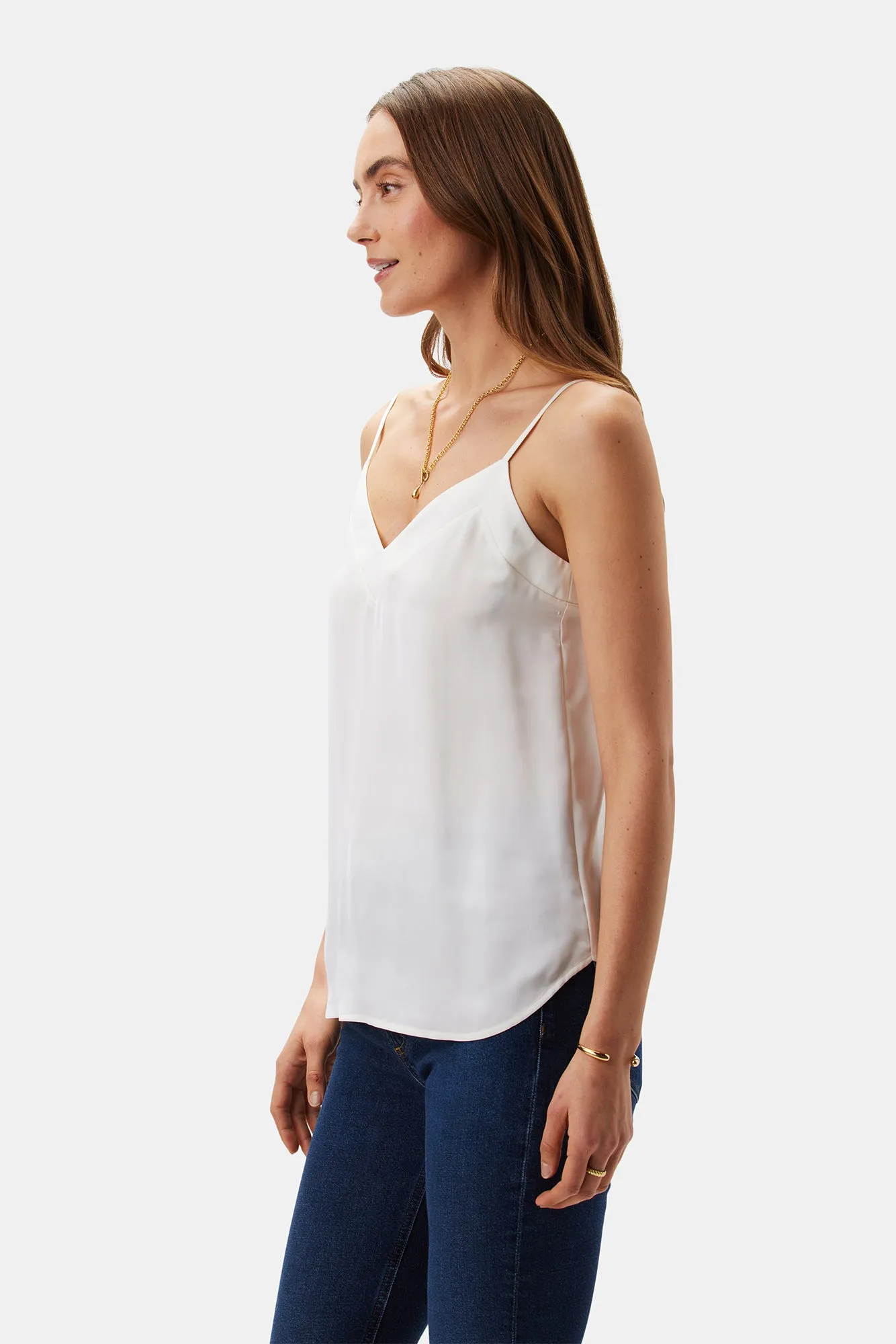 Barlow Recycled Sateen Tank - Ivory sold by Amour Vert product image thumbnail 3