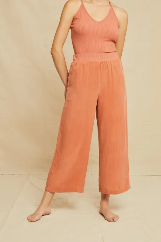 Salice Mixed Cupro Pants - Hibiscus - ReAmour sold by Amour Vert