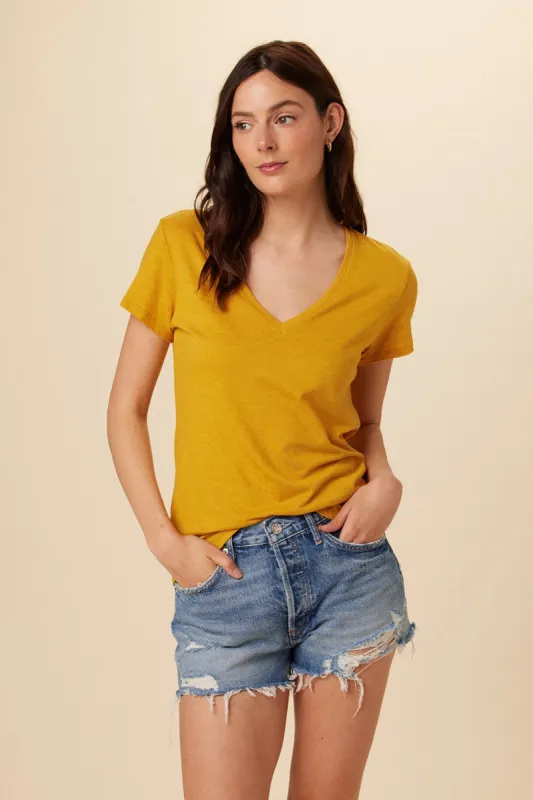 Joline Reverie Slub Tee - Sunflower - ReAmour sold by Amour Vert