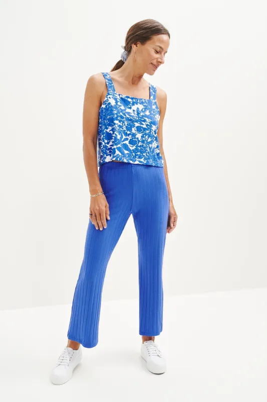 Gwen Ribbed Pants - Lapis sold by Amour Vert