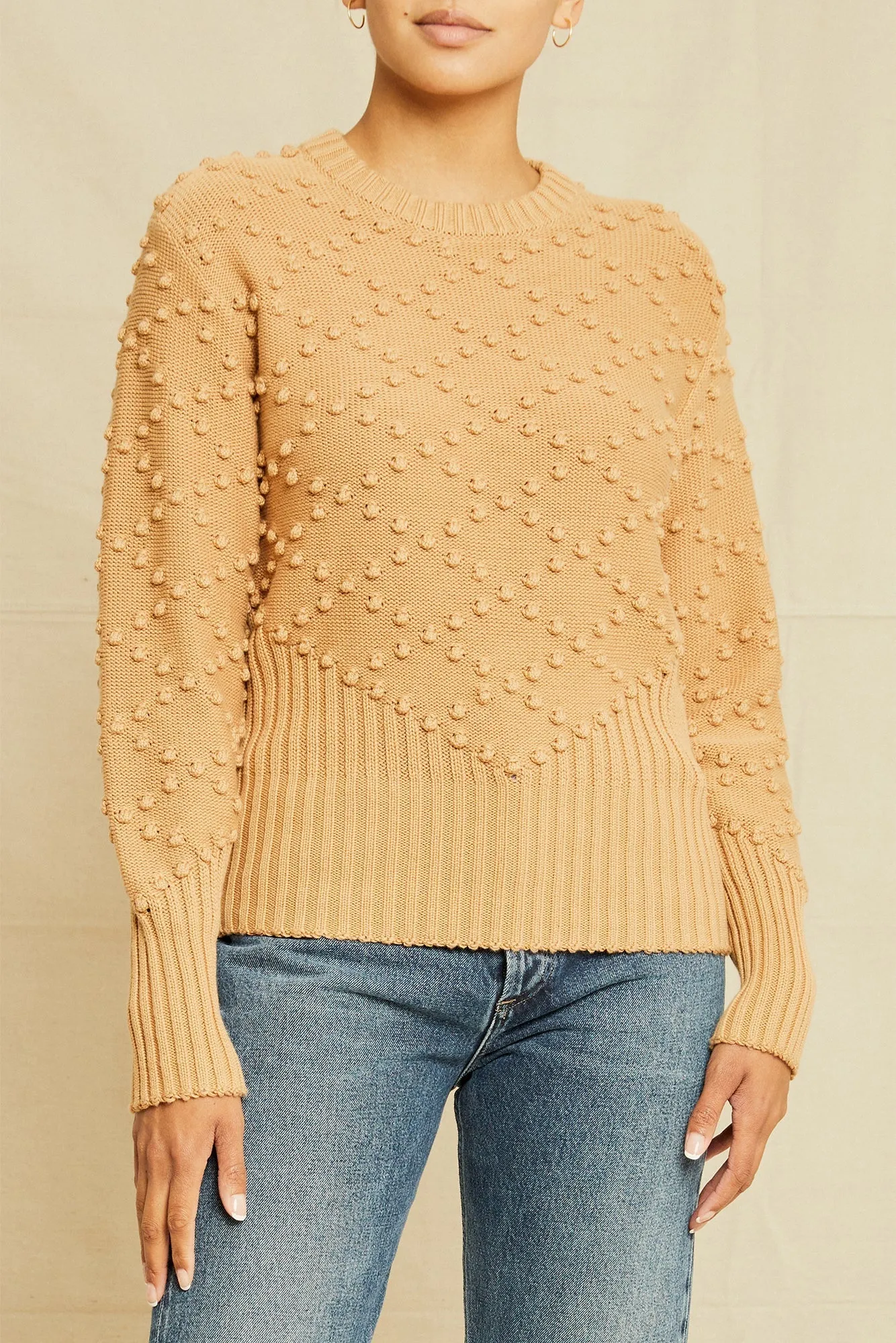 Cherie Organic Cotton Sweater - Tan - ReAmour sold by Amour Vert