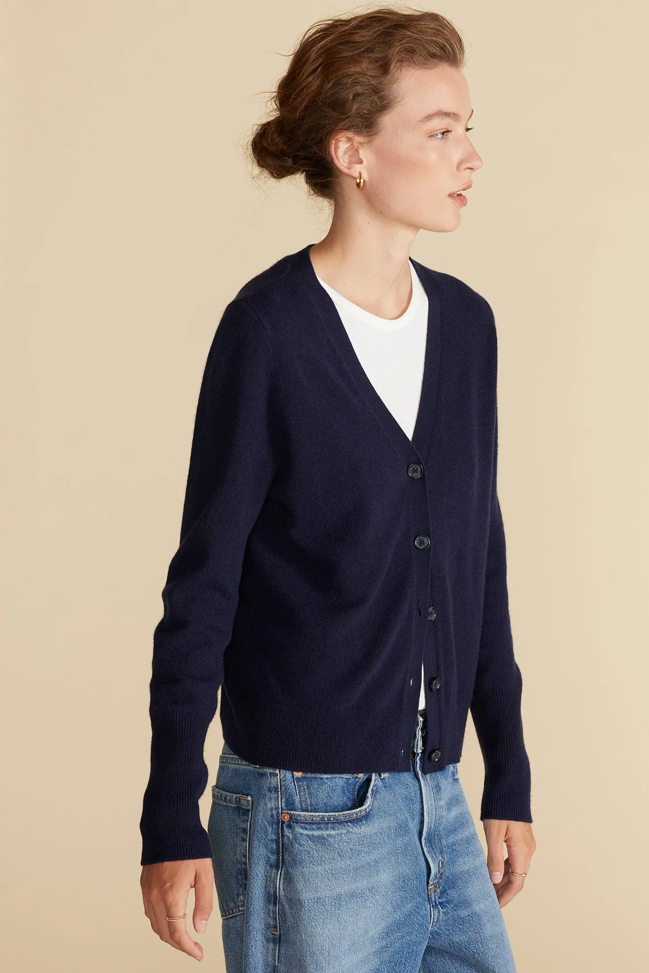 Mason Cashmere Cardigan - Navy Blue sold by Amour Vert product image thumbnail 4