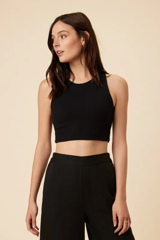 Katrina Paris Rib Tank - Black sold by Amour Vert