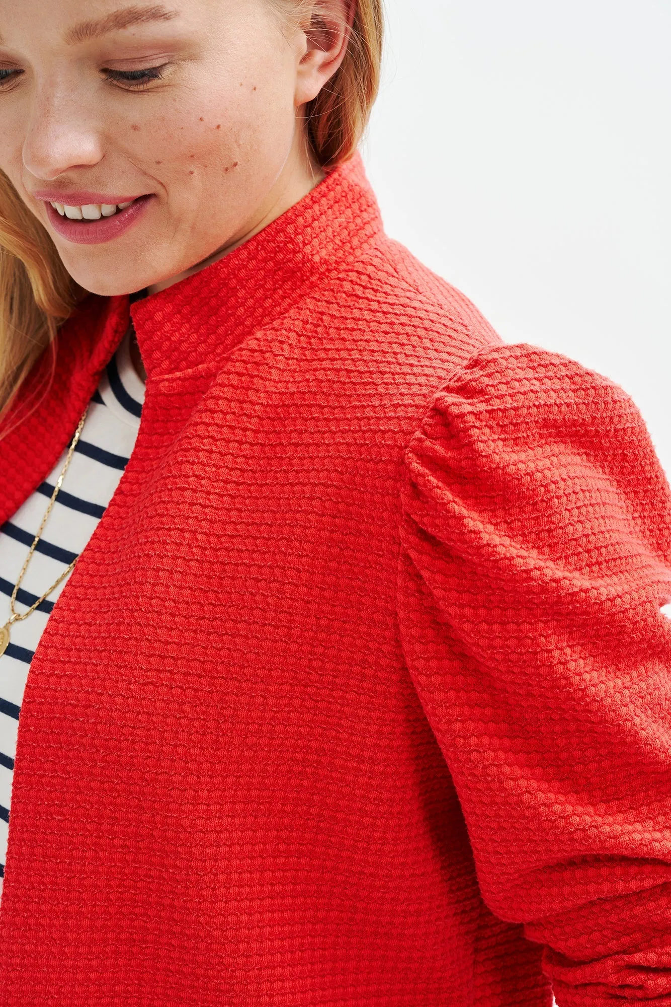 Sooni Scallop Knit Jacket - Carmine sold by Amour Vert product image thumbnail 5