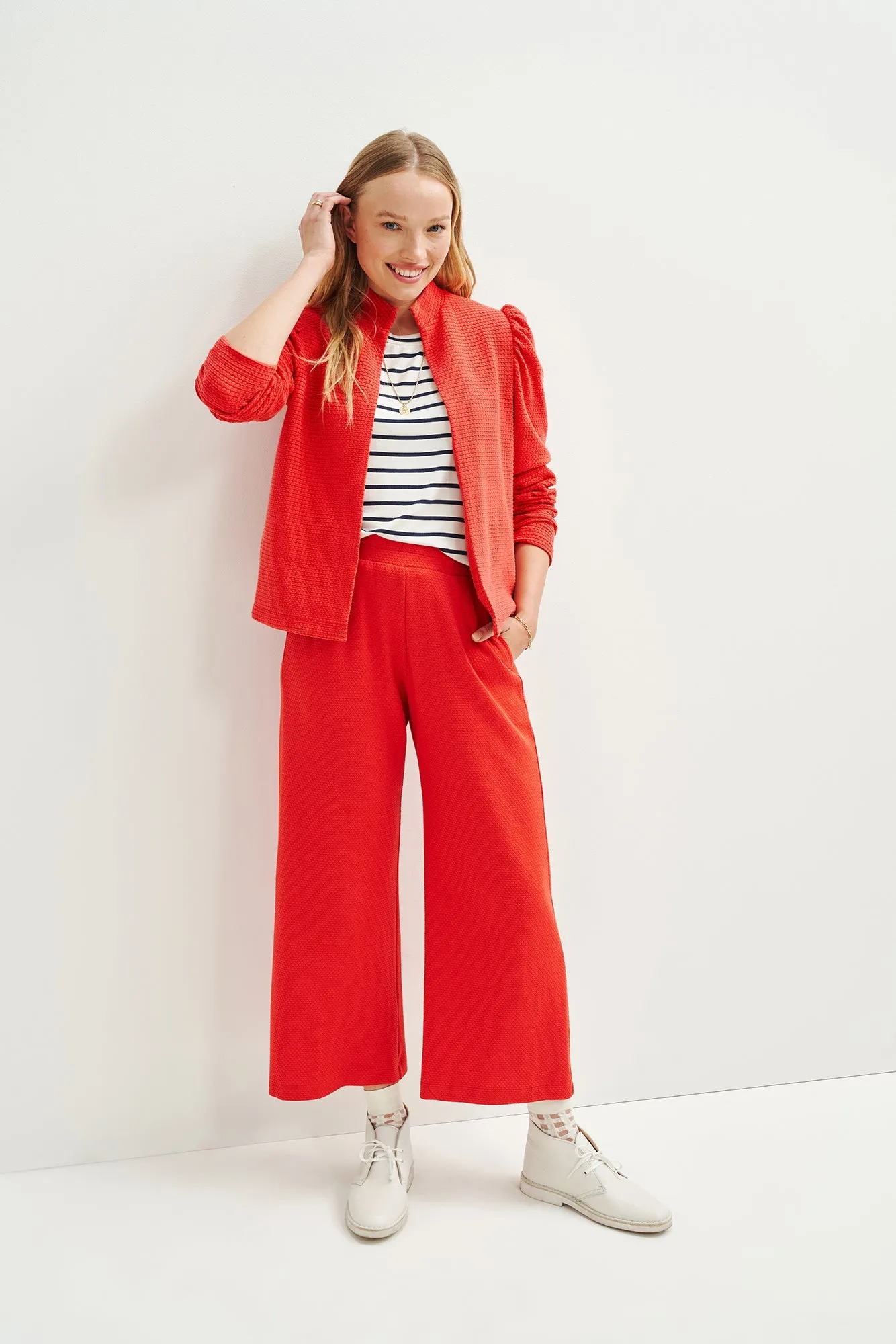 Sooni Scallop Knit Jacket - Carmine sold by Amour Vert product image thumbnail 3