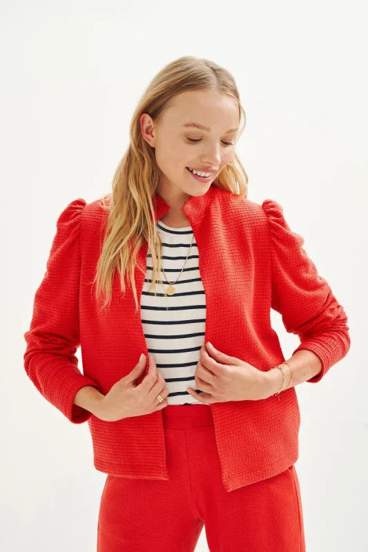 Sooni Scallop Knit Jacket - Carmine sold by Amour Vert