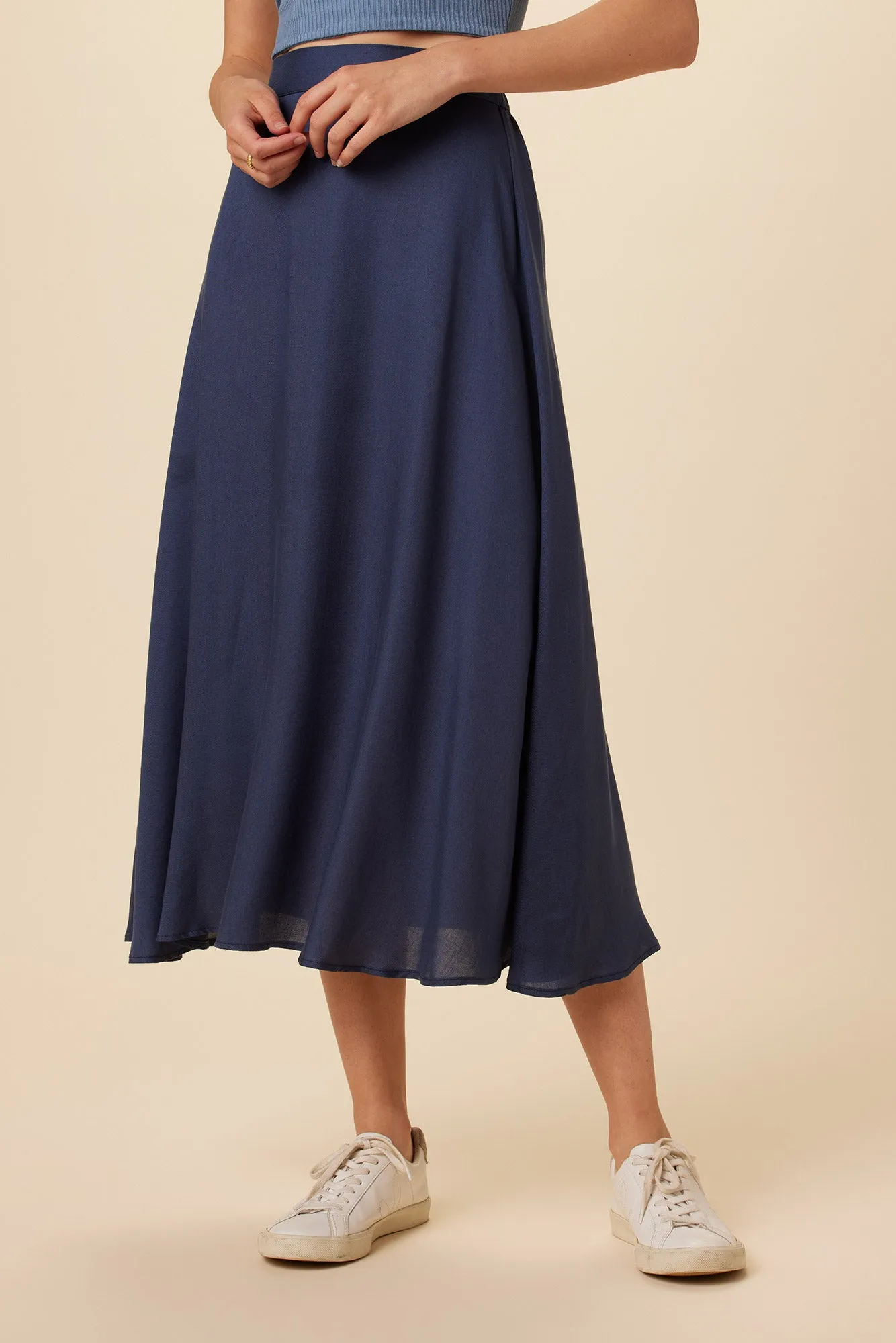 Blaze Tencel Midi Skirt - Indigo sold by Amour Vert