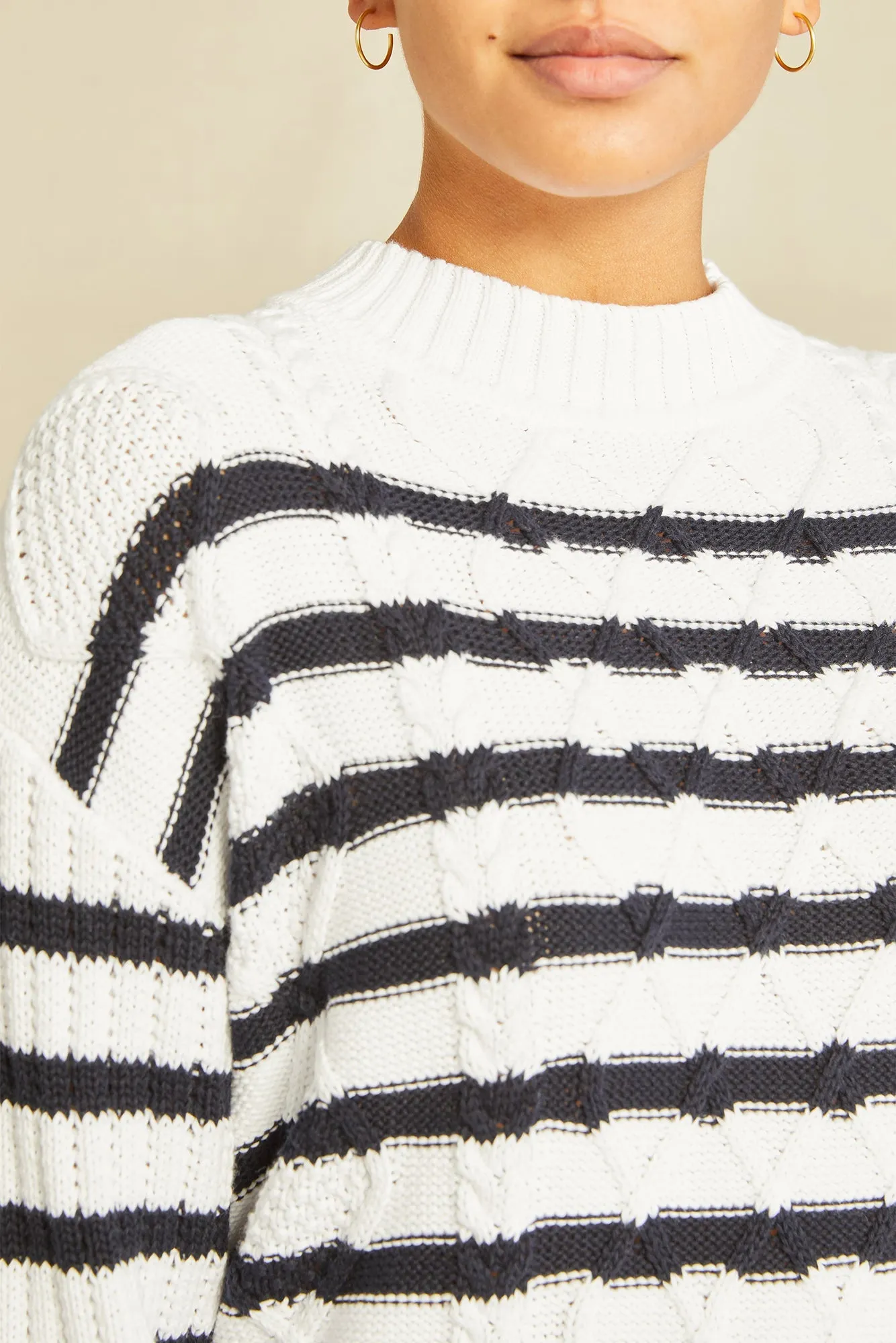 Meena Organic Cotton Sweater - Ivory / Navy sold by Amour Vert product image thumbnail 4