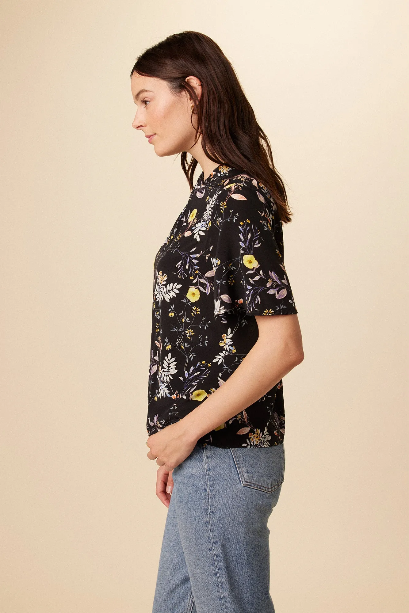 Seville Washable Silk Blouse - French Jardin Black sold by Amour Vert product image thumbnail 2