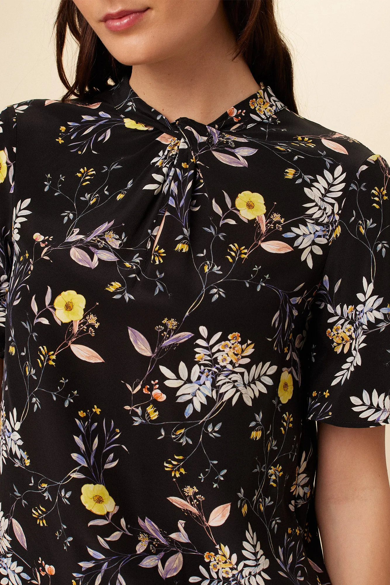 Seville Washable Silk Blouse - French Jardin Black sold by Amour Vert product image thumbnail 4