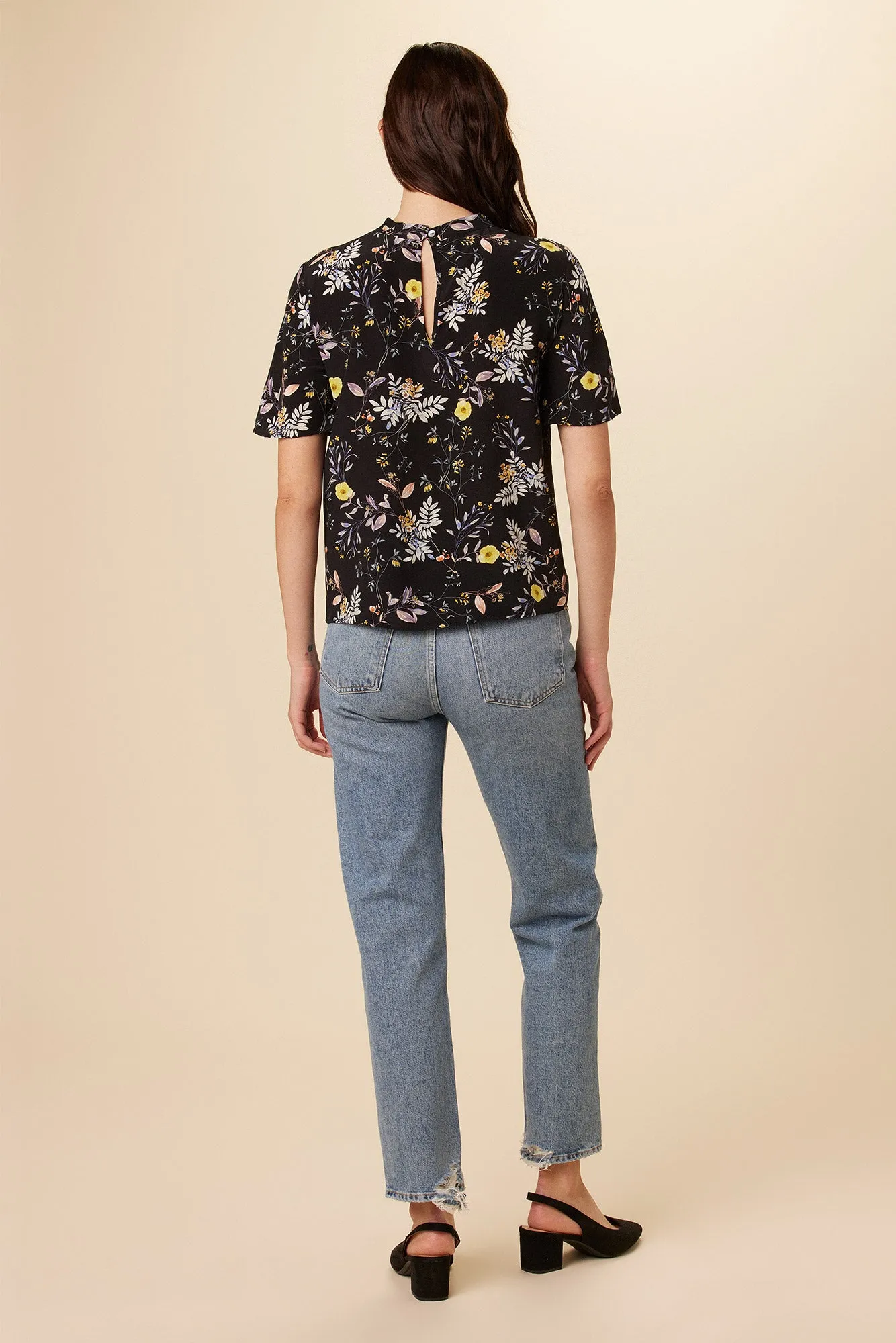 Seville Washable Silk Blouse - French Jardin Black sold by Amour Vert product image thumbnail 3