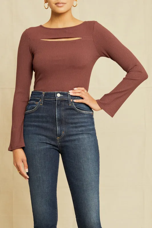 Noelle Paris Rib Top - Mocha sold by Amour Vert