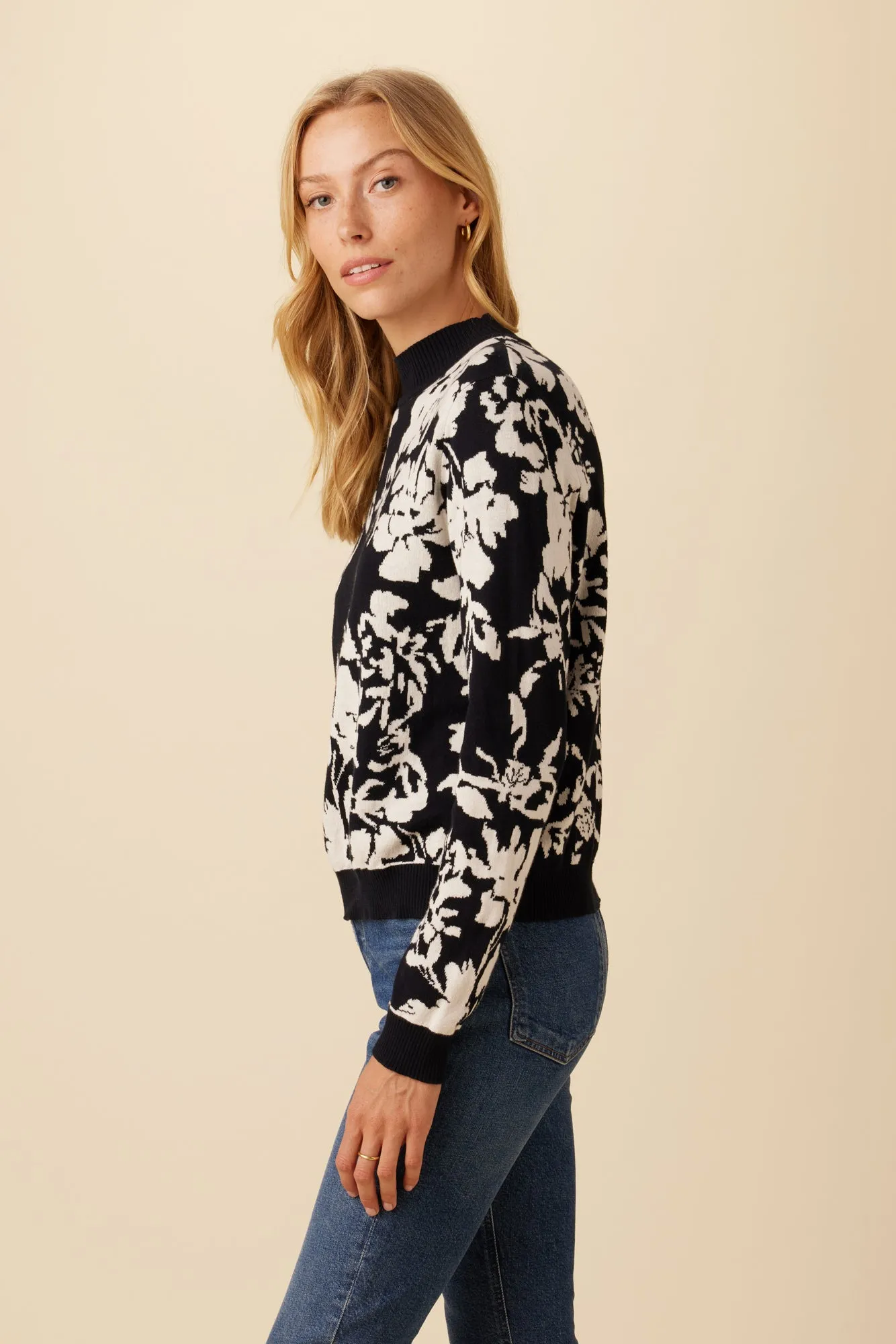 Almira Organic Cotton Sweater - Black and Ivory sold by Amour Vert product image thumbnail 2