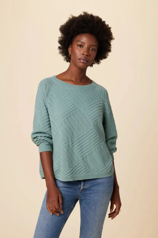 Dita Organic Cotton Sweater - Blue Green - ReAmour sold by Amour Vert