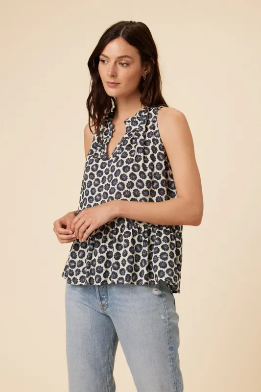 Dahlia Ecovero Blouse - Calico Navy sold by Amour Vert