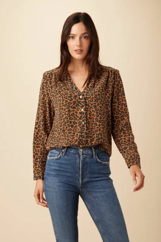 Kaya Washable Silk Blouse - Caramel Sauvage sold by Amour Vert