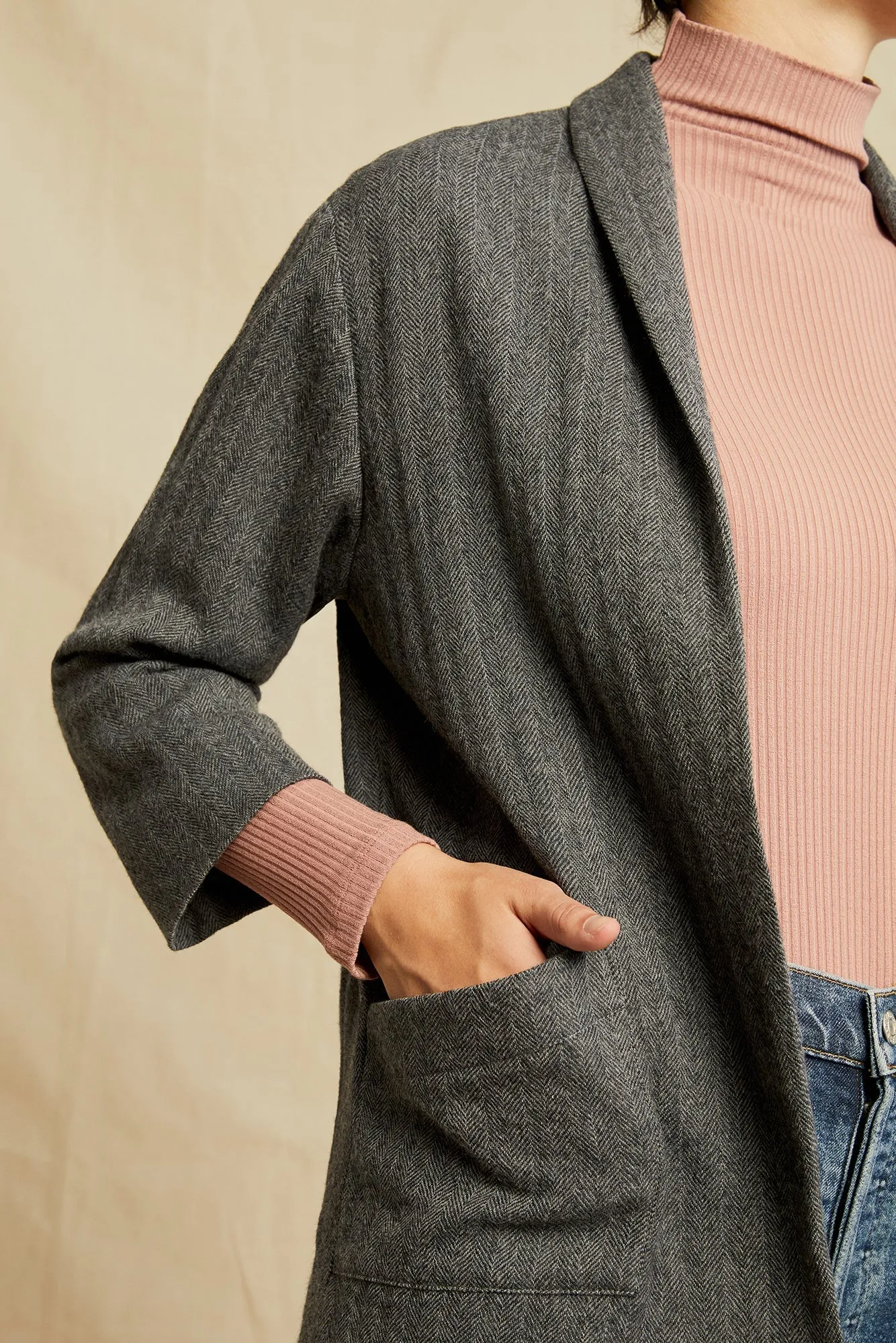 Viva Wool Jacket - Herringbone Grey - ReAmour sold by Amour Vert product image thumbnail 4
