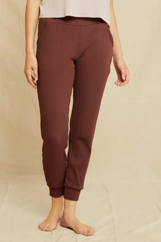 Skylar Paris Rib Joggers - Mocha sold by Amour Vert