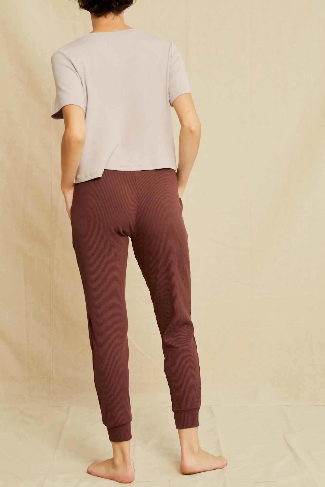 Skylar Paris Rib Joggers - Mocha sold by Amour Vert product image thumbnail 3