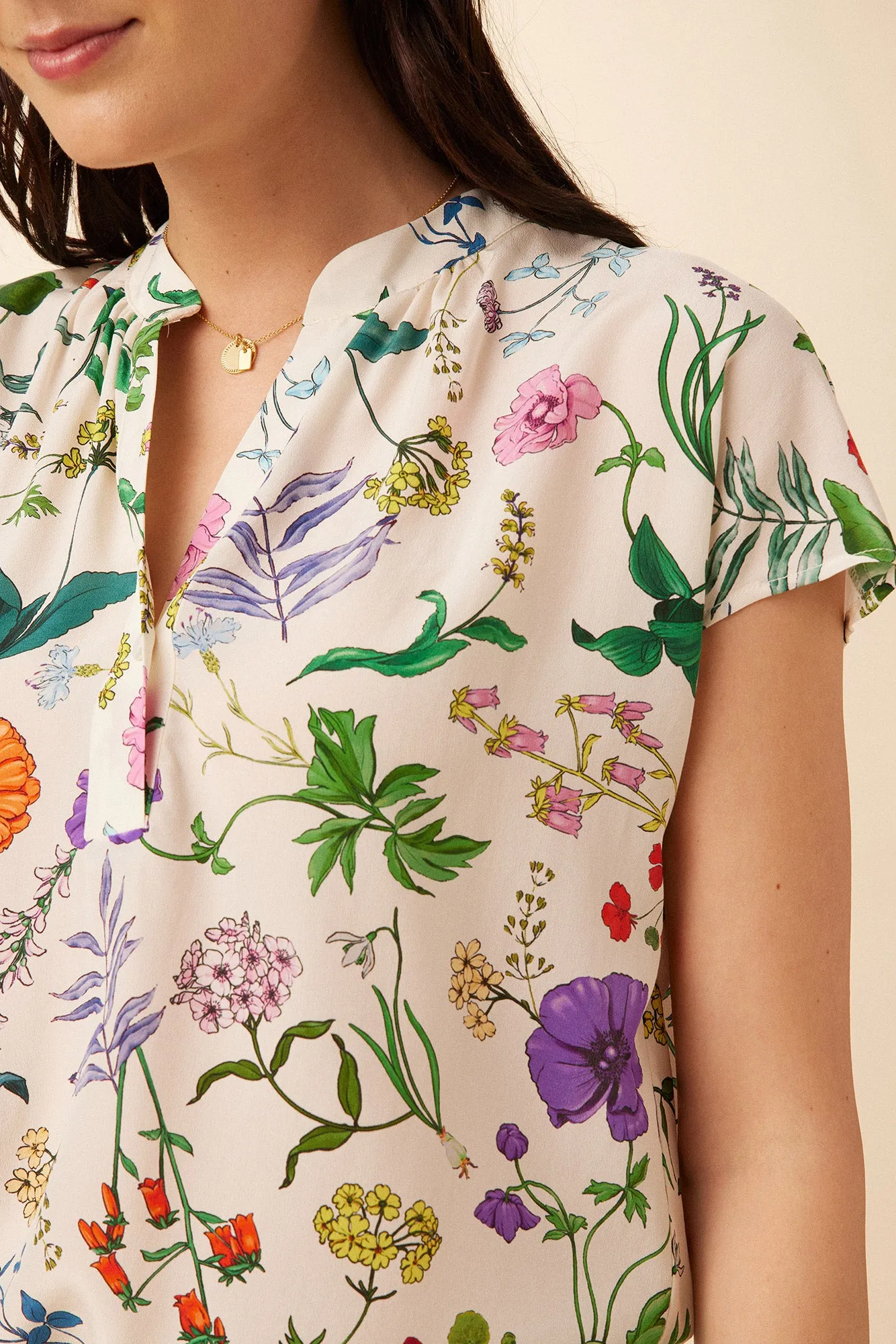 Renata Washable Silk Blouse - Stella Floral White sold by Amour Vert product image thumbnail 5