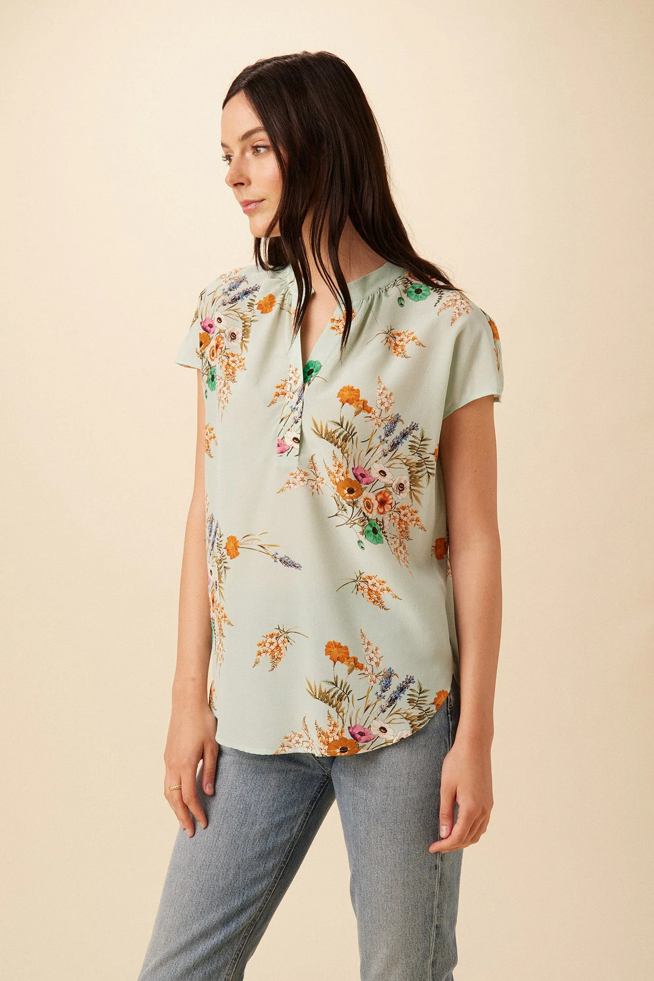 Renata Washable Silk Blouse - Cannes Floral sold by Amour Vert product image thumbnail 2