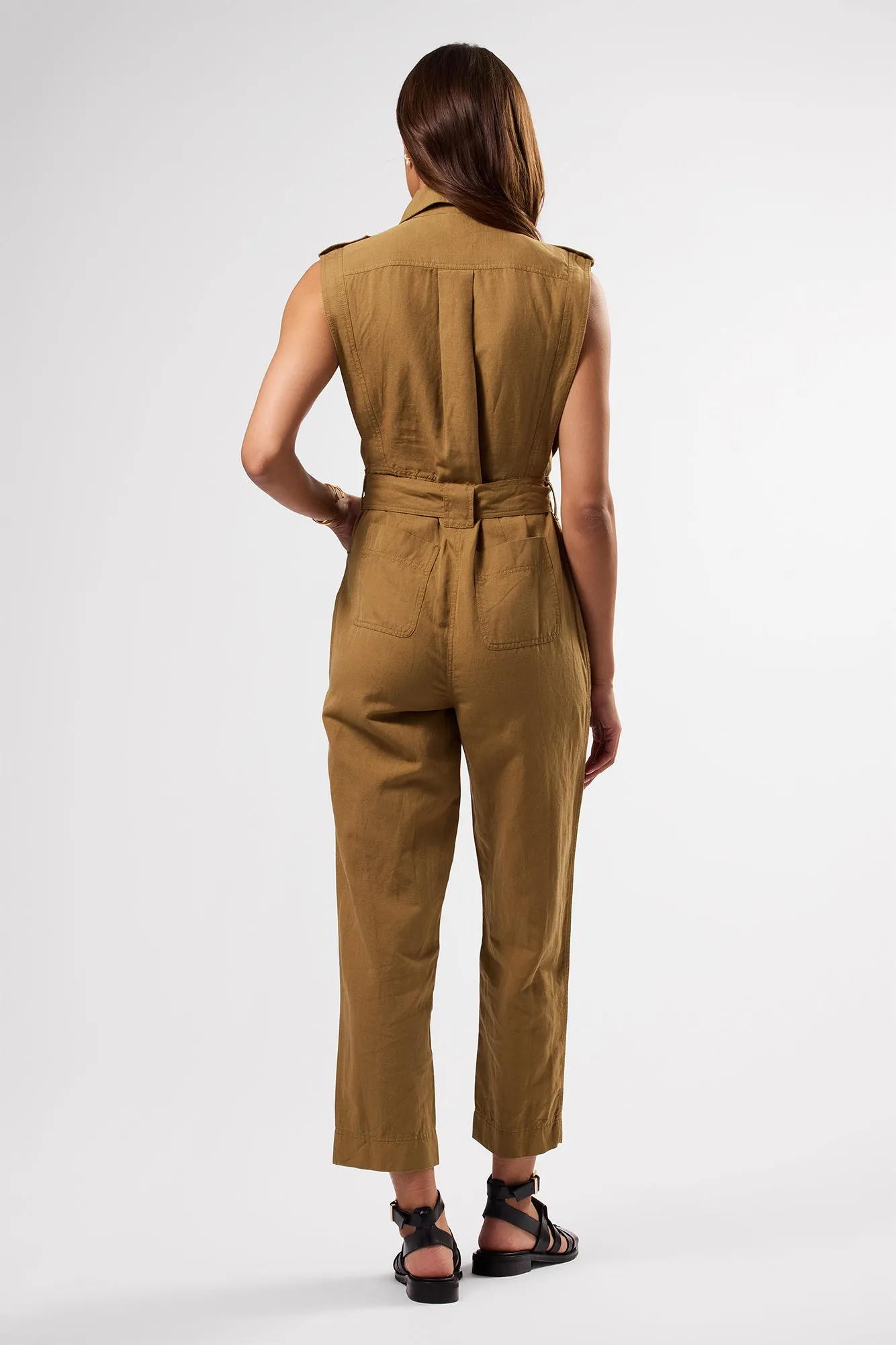 Sienna Cotton Linen Jumpsuit - Elm sold by Amour Vert product image thumbnail 5