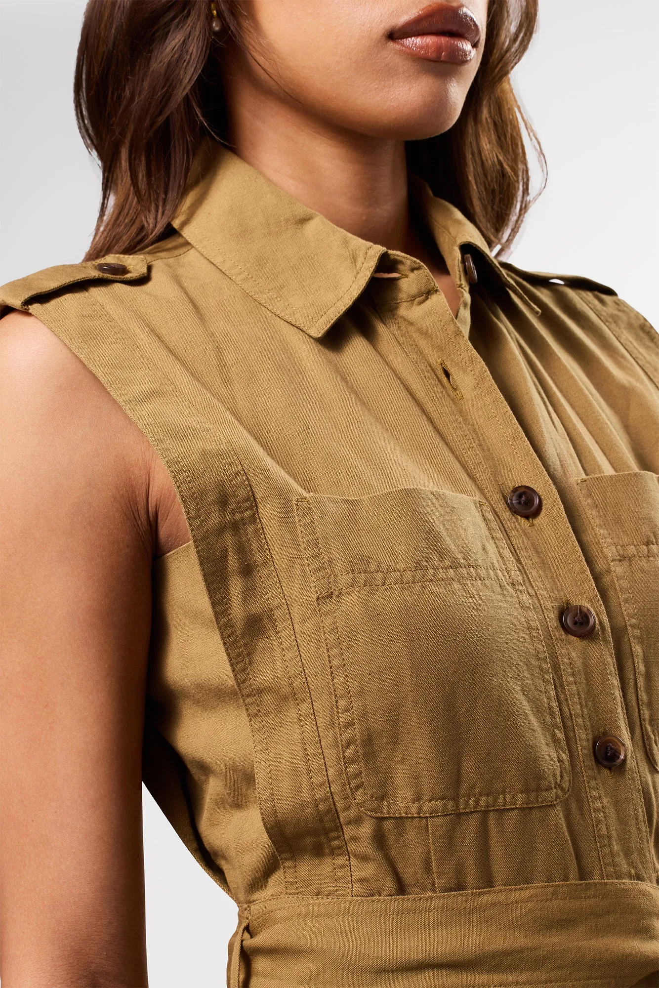 Sienna Cotton Linen Jumpsuit - Elm sold by Amour Vert product image thumbnail 2