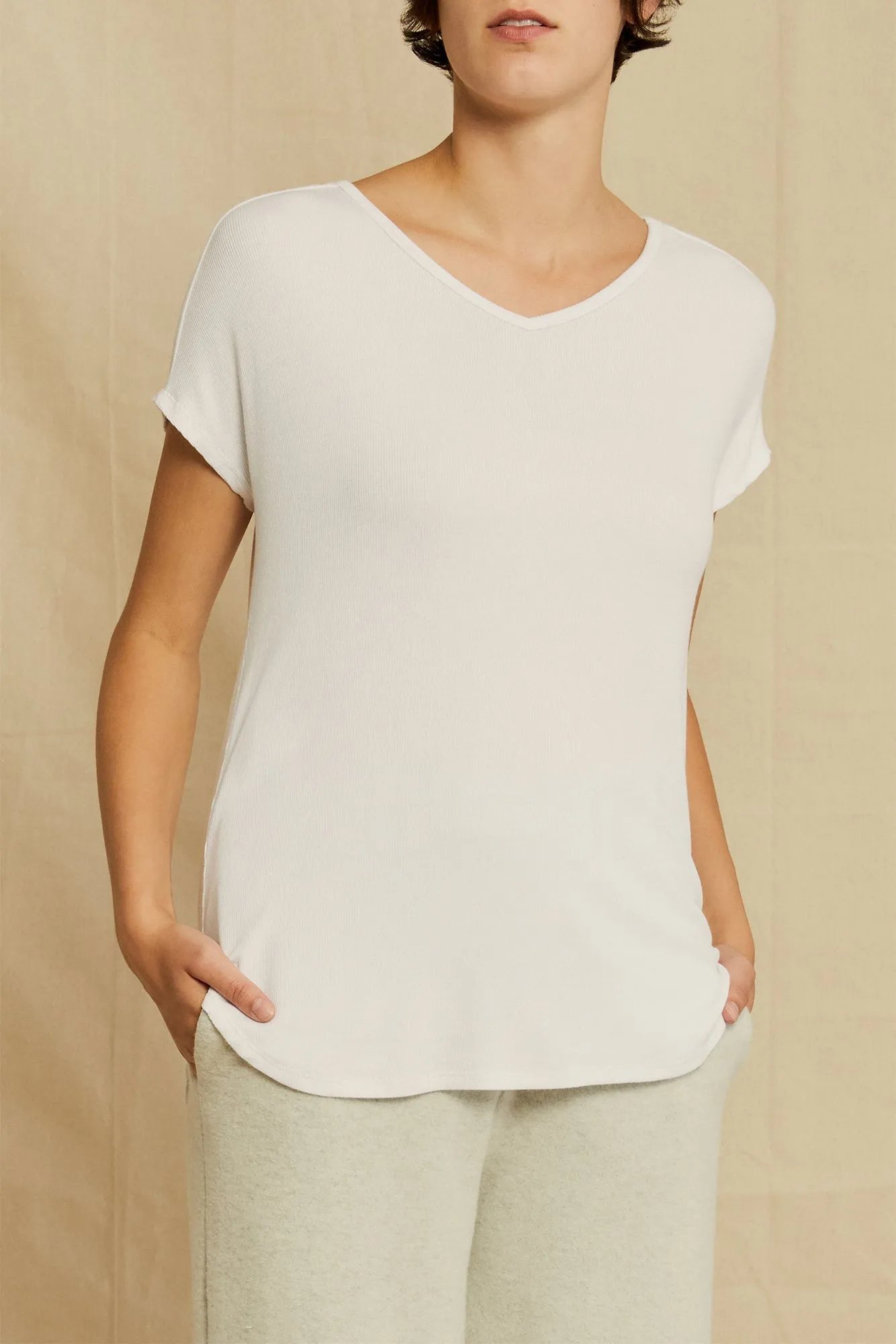 Stella Dream Rib Tee - White sold by Amour Vert