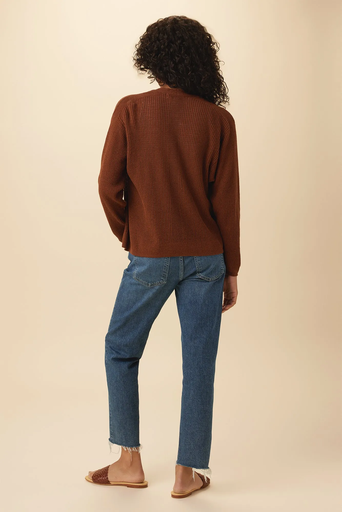 Caroline Flaxen Eco Cardigan - Rust sold by Amour Vert product image thumbnail 3