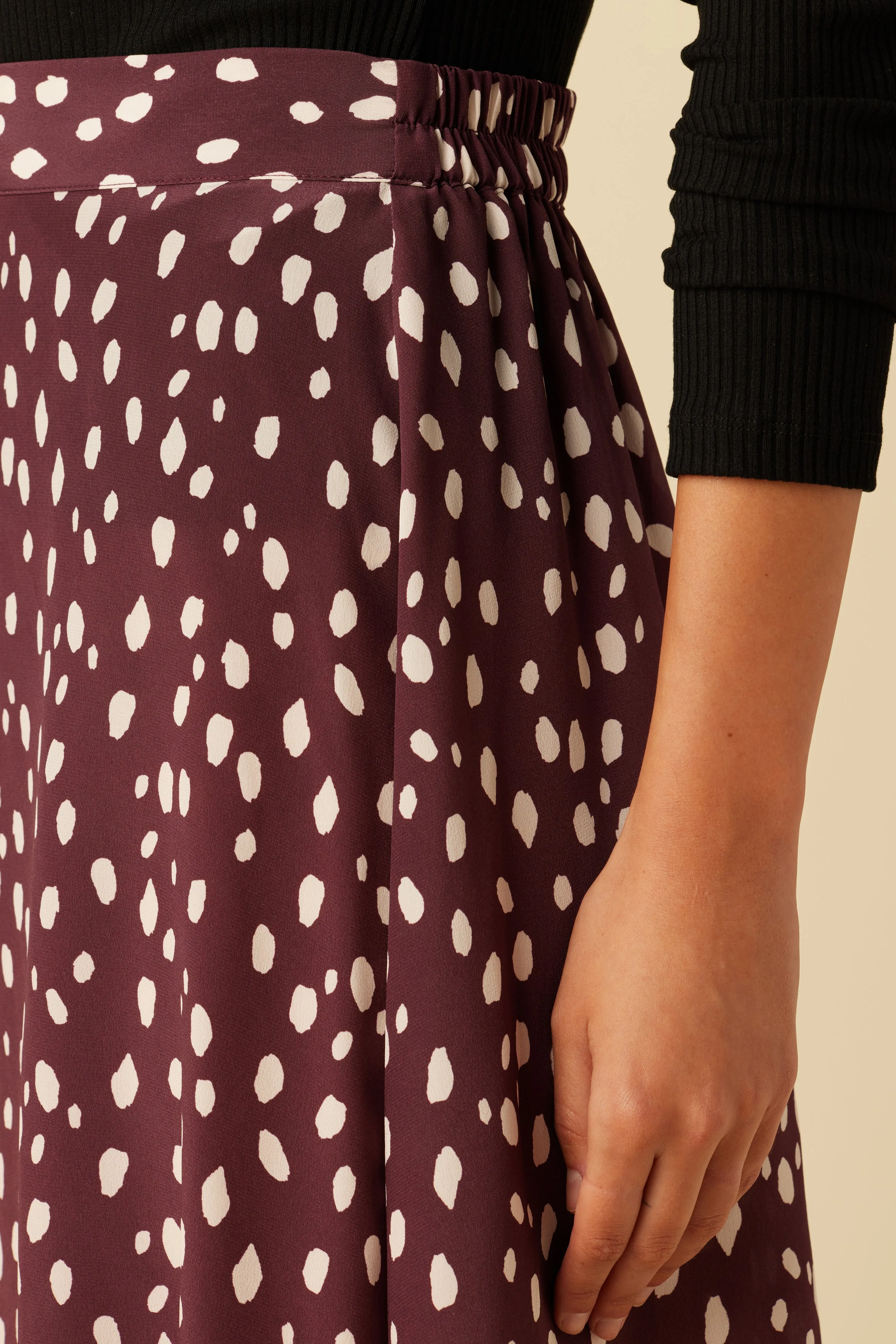 Blaze Washable Silk Skirt - Pebble Dot Plum sold by Amour Vert product image thumbnail 5