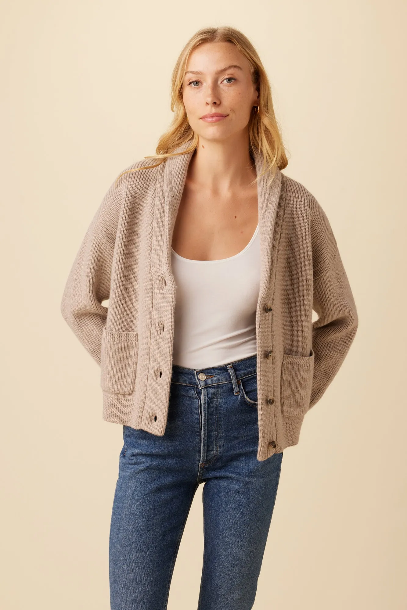 Scout Wool Cardigan - Taupe sold by Amour Vert product image thumbnail 3