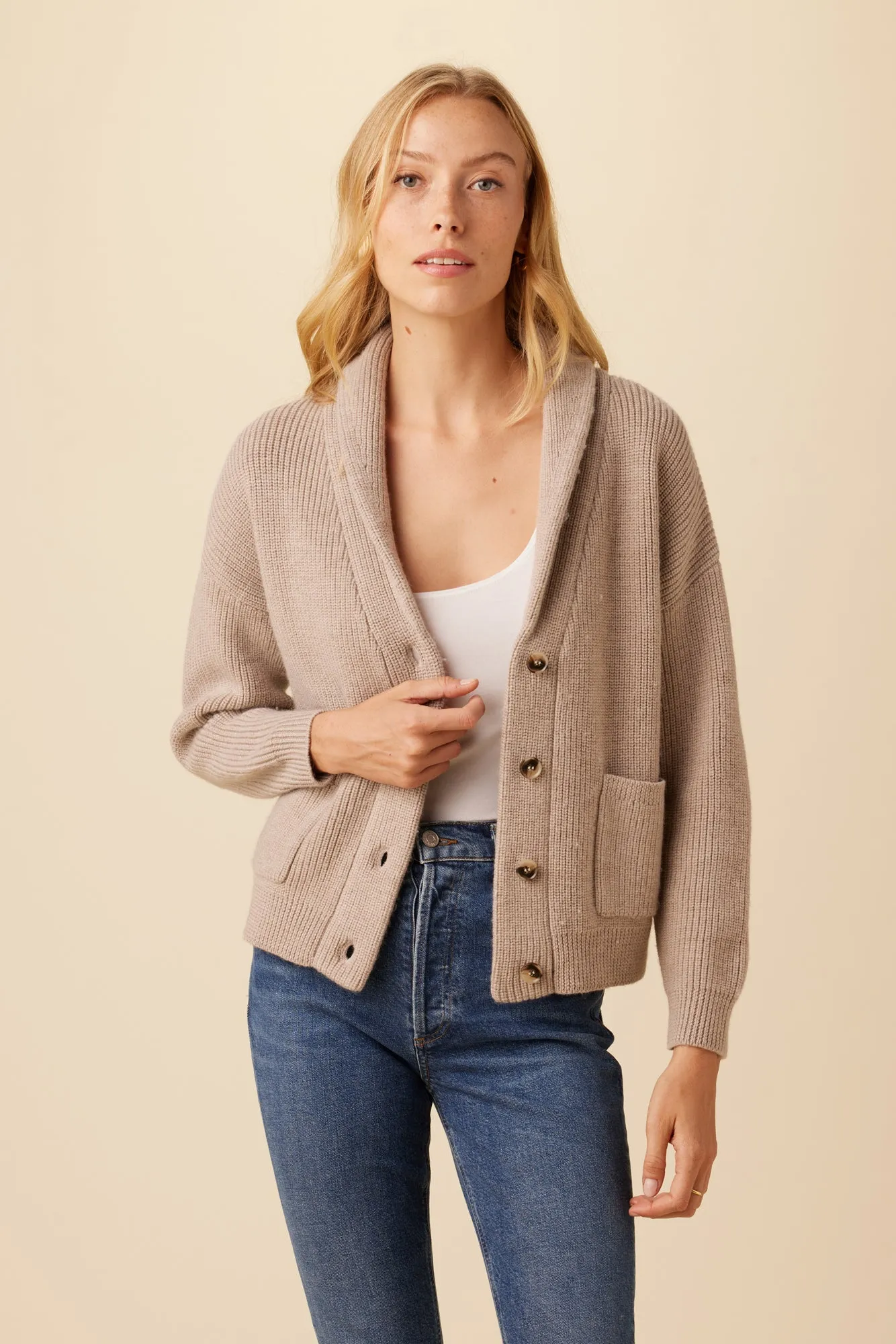 Scout Wool Cardigan - Taupe sold by Amour Vert product image thumbnail 2