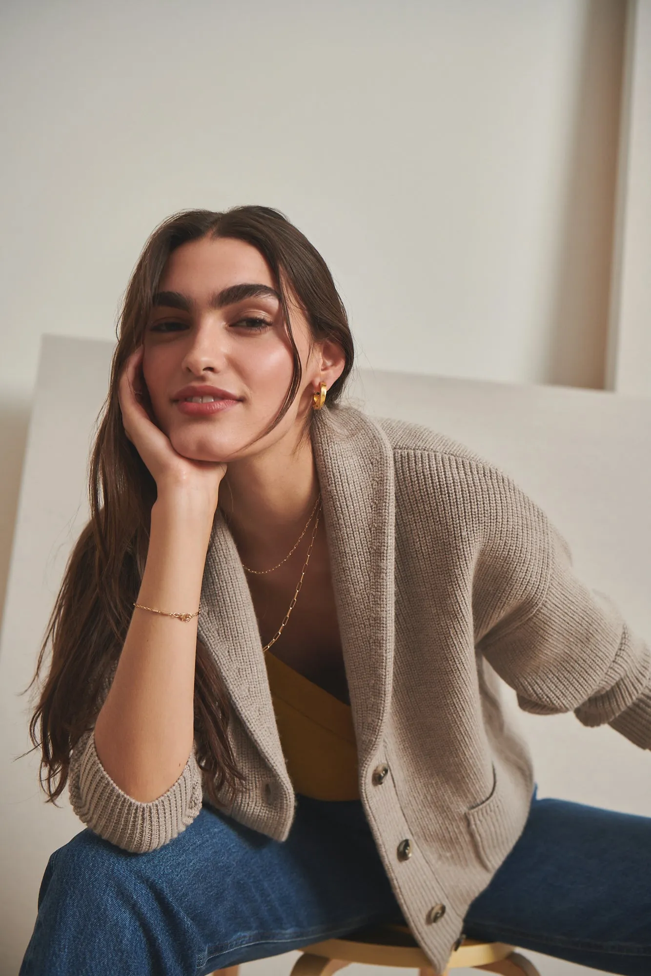 Scout Wool Cardigan - Taupe sold by Amour Vert