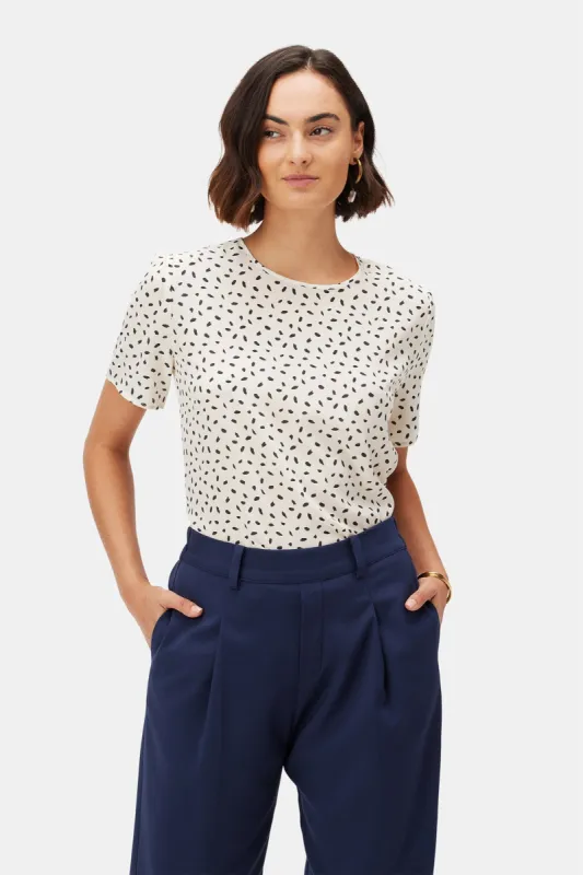 Odilia Washable Silk Blouse - Doucet Dot Ivory - ReAmour sold by Amour Vert